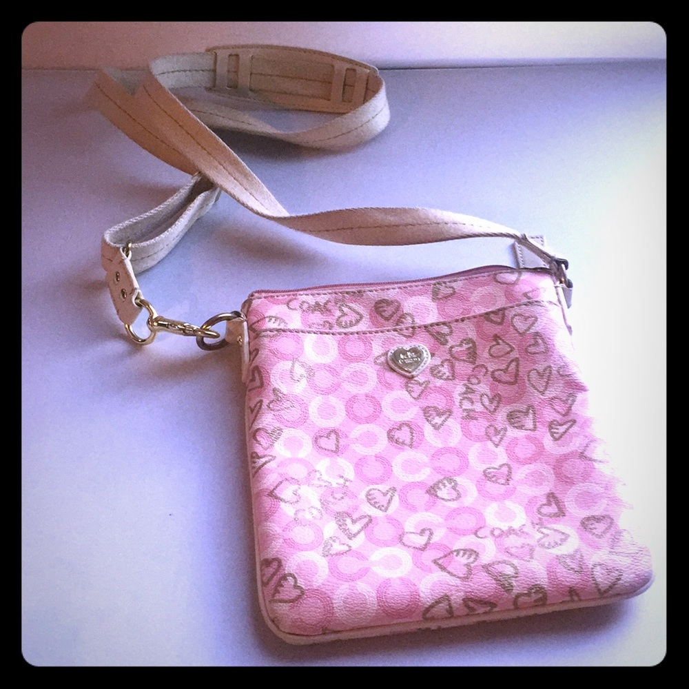 Coach Crossbody Pink Hearts